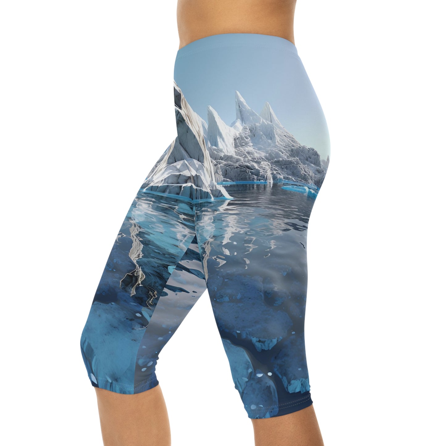 Melting Ice Caps Awareness: Customizable Women's Capri Leggings for Comfortable Style - B&N: Human Eco-Solutions