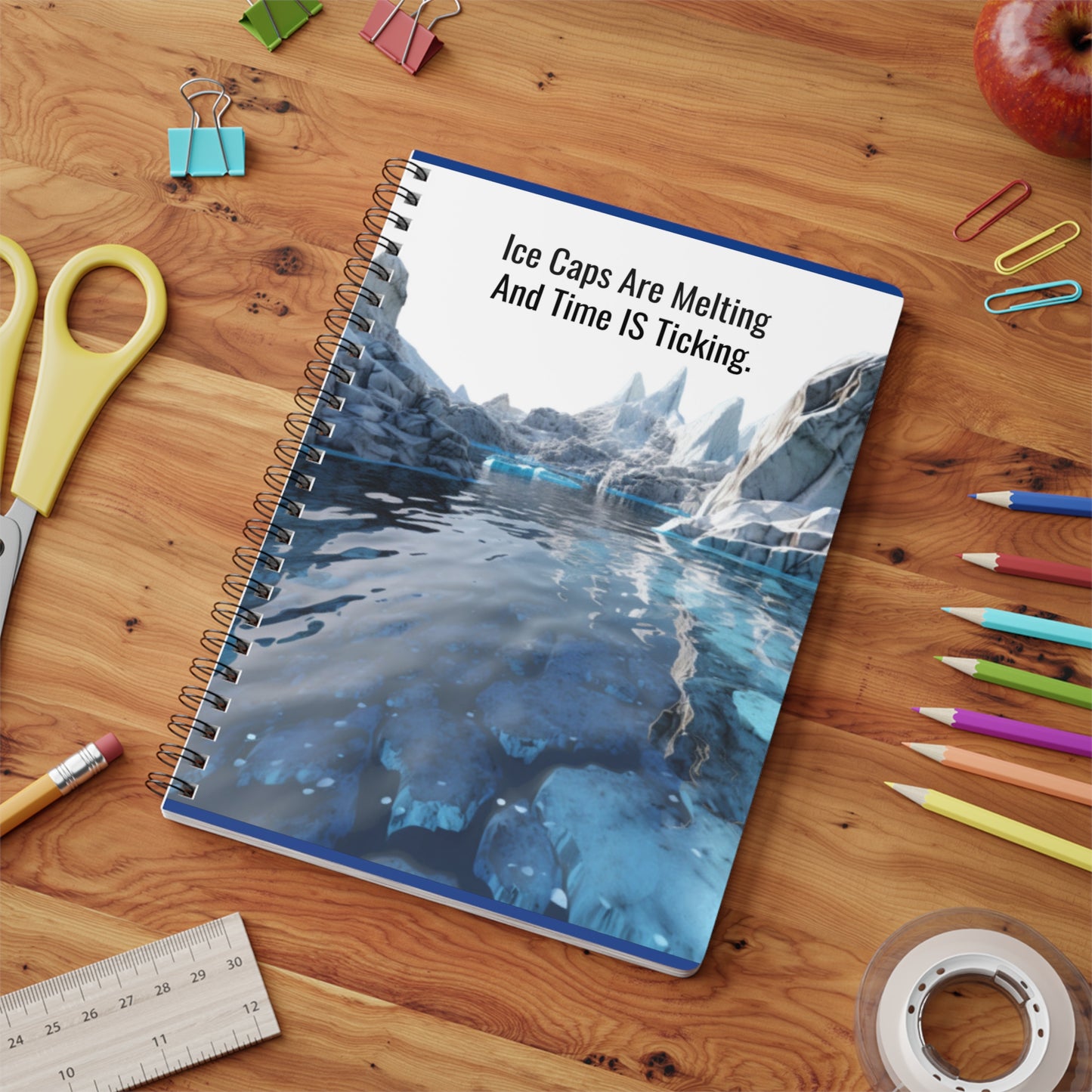 Melting Ice: Custom Wirebound Softcover Notebook - A5 for Climate Awareness - B&N: Human Eco-Solutions