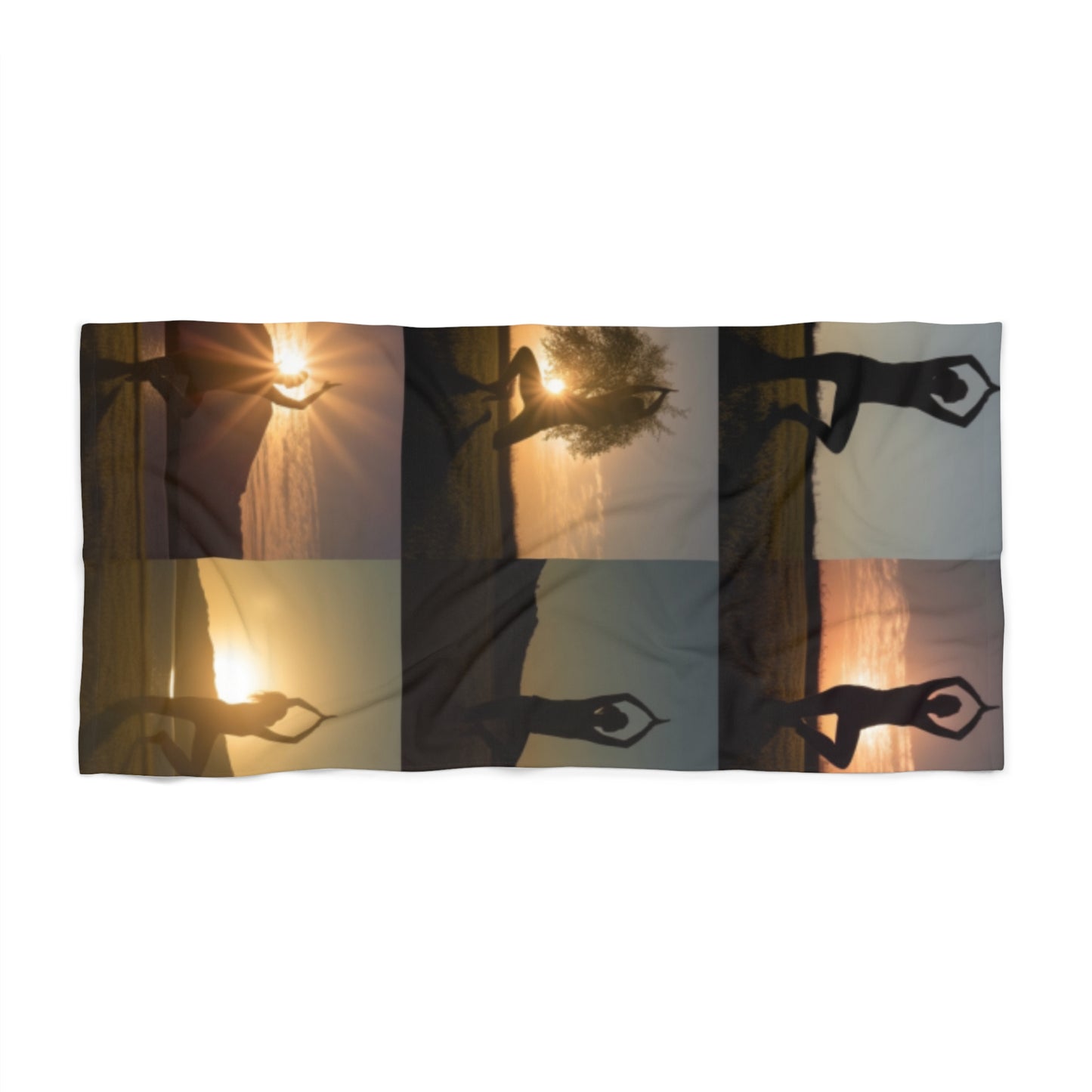 Serene Yoga Theme Beach Towel - Find Harmony in Every Pose - B&N: Human Eco-Solutions