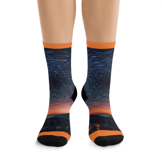 Zodiac Starry Night Recycled Poly Socks - Embrace Celestial Style - B&N: Human Eco-Solutions