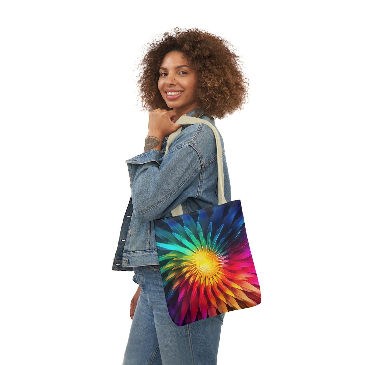 Chakra Connection: Customizable Polyester Canvas Tote Bag for Mindful Expression - B&N: Human Eco-Solutions