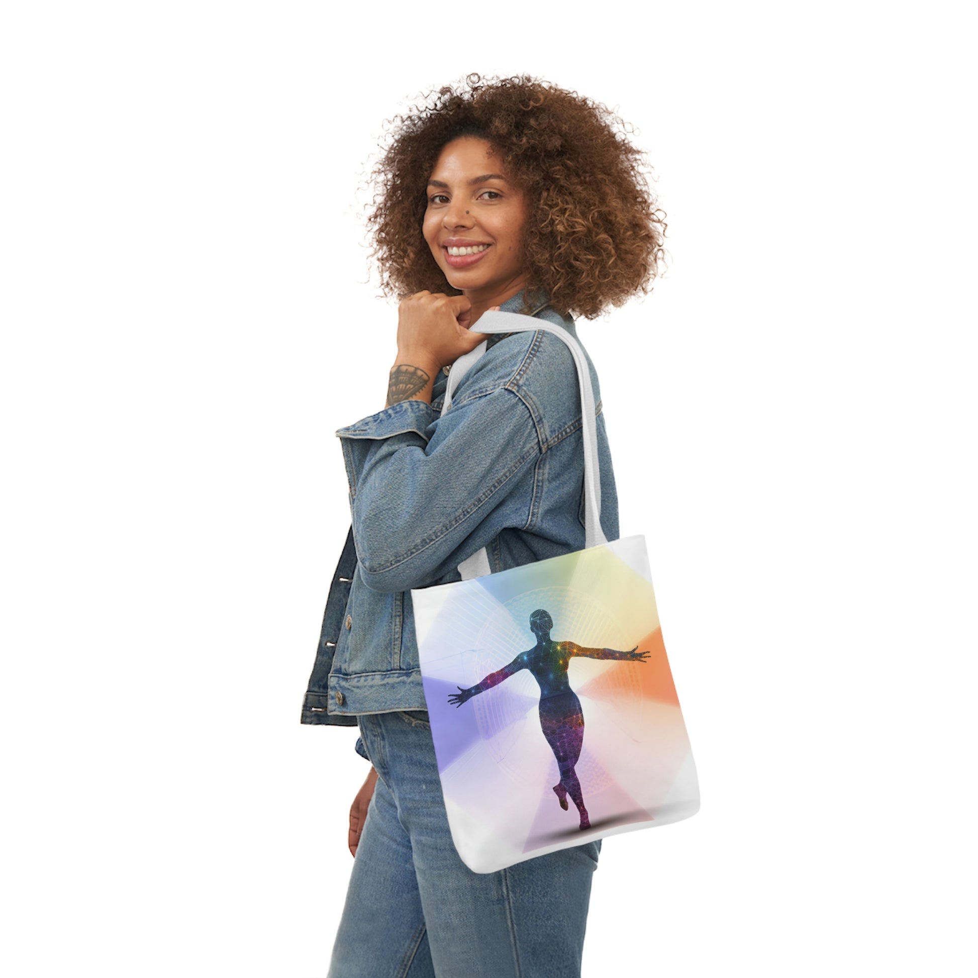 Mind-Body Connection: Customizable Polyester Canvas Tote Bag for Artistic Expression - B&N: Human Eco-Solutions