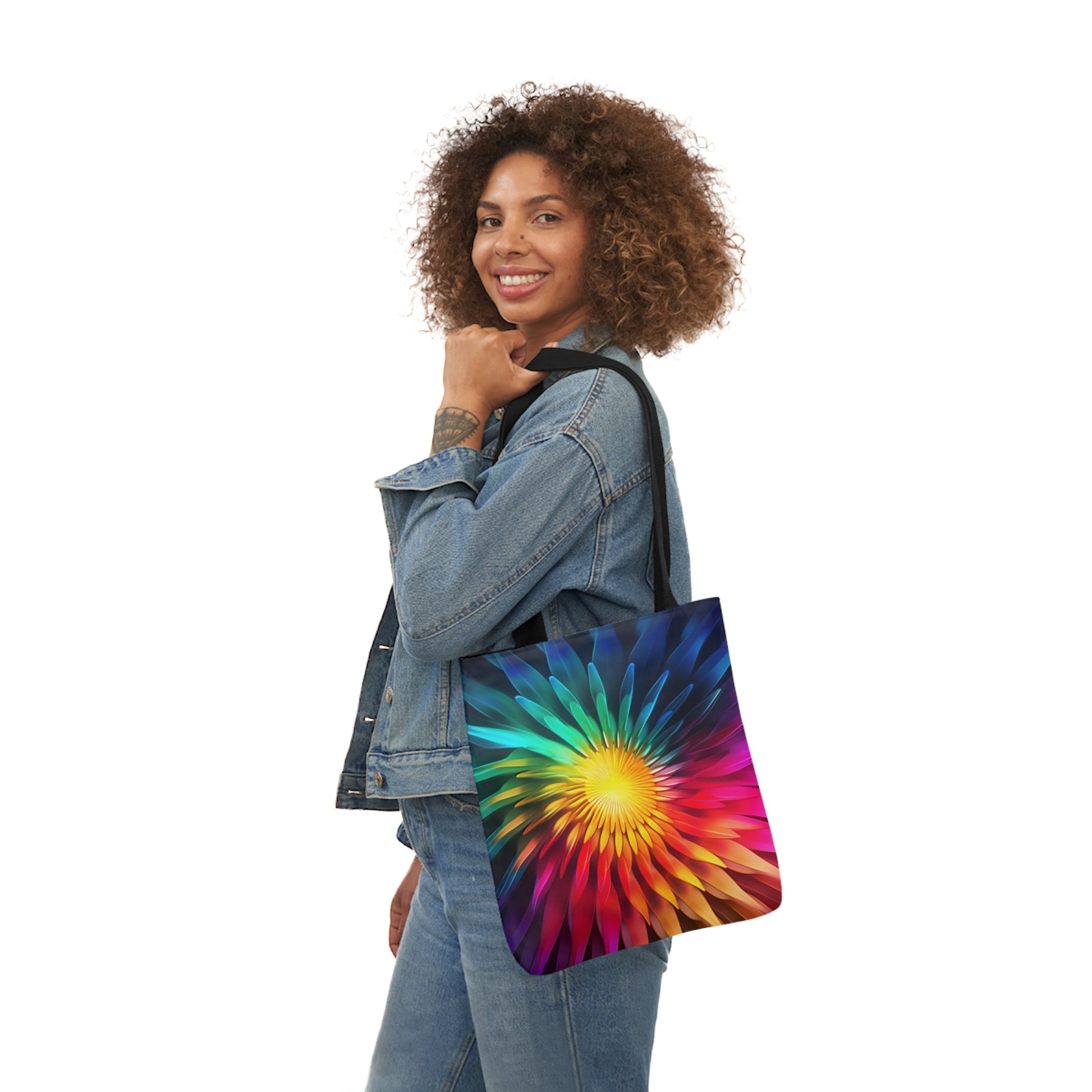 Chakra Connection: Customizable Polyester Canvas Tote Bag for Mindful Expression - B&N: Human Eco-Solutions