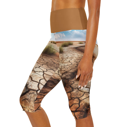 Yoga Capri Leggings (AOP) - Promoting Eco-Consciousness and Deforestation Awareness - B&N: Human Eco-Solutions