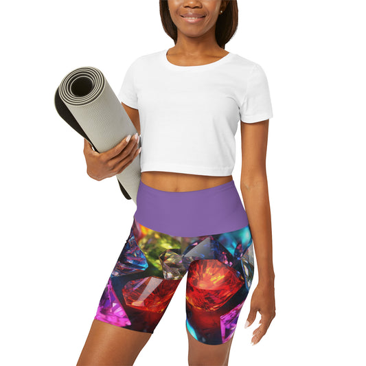 Empower Your Yoga Journey with our Healing Crystals High-Waisted Yoga Shorts - B&N: Human Eco-Solutions