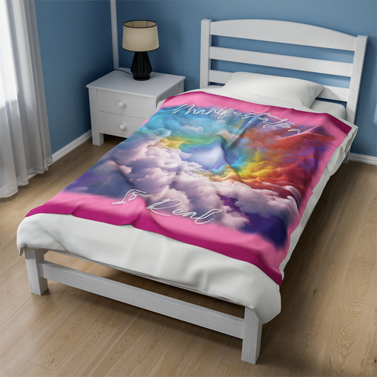 Manifest Magic: Customizable Velveteen Plush Blanket for Cozy Inspiration - B&N: Human Eco-Solutions