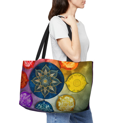 Spiritual Journeys: Customizable Weekender Tote Bag for Centered Well-Being - B&N: Human Eco-Solutions