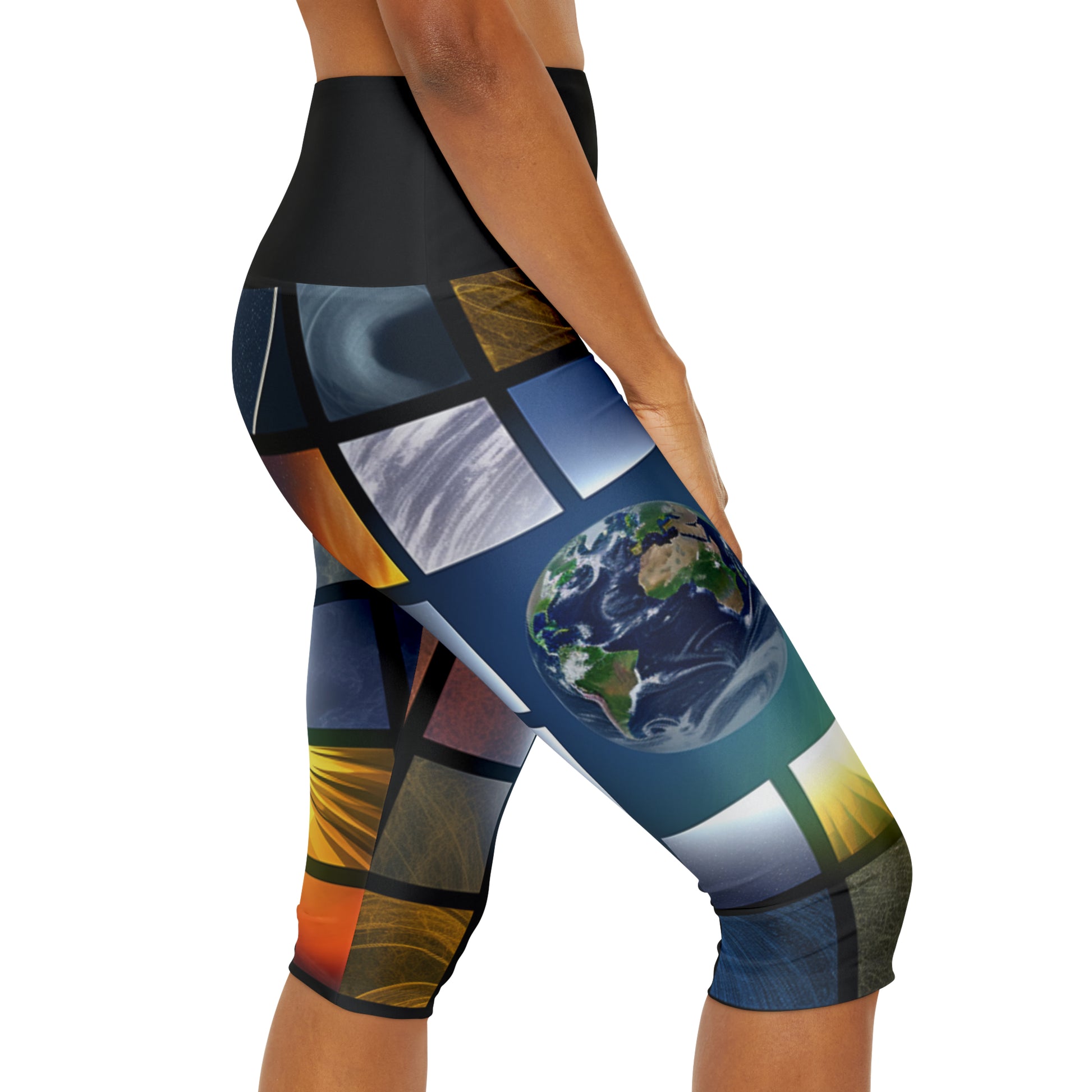 Yoga Capri Leggings (AOP) - B&N: Human Eco-Solutions