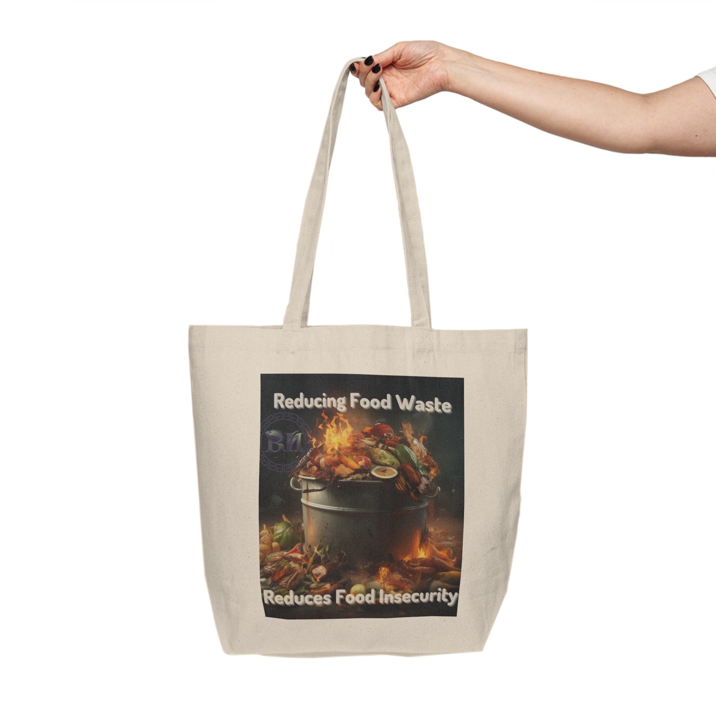 Conscious Shopper: Customizable Canvas Shopping Tote for Mindful Food Awareness - B&N: Human Eco-Solutions