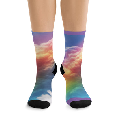 Manifestation Rainbow Recycled Poly Socks - Step into Vibrant Possibilities - B&N: Human Eco-Solutions