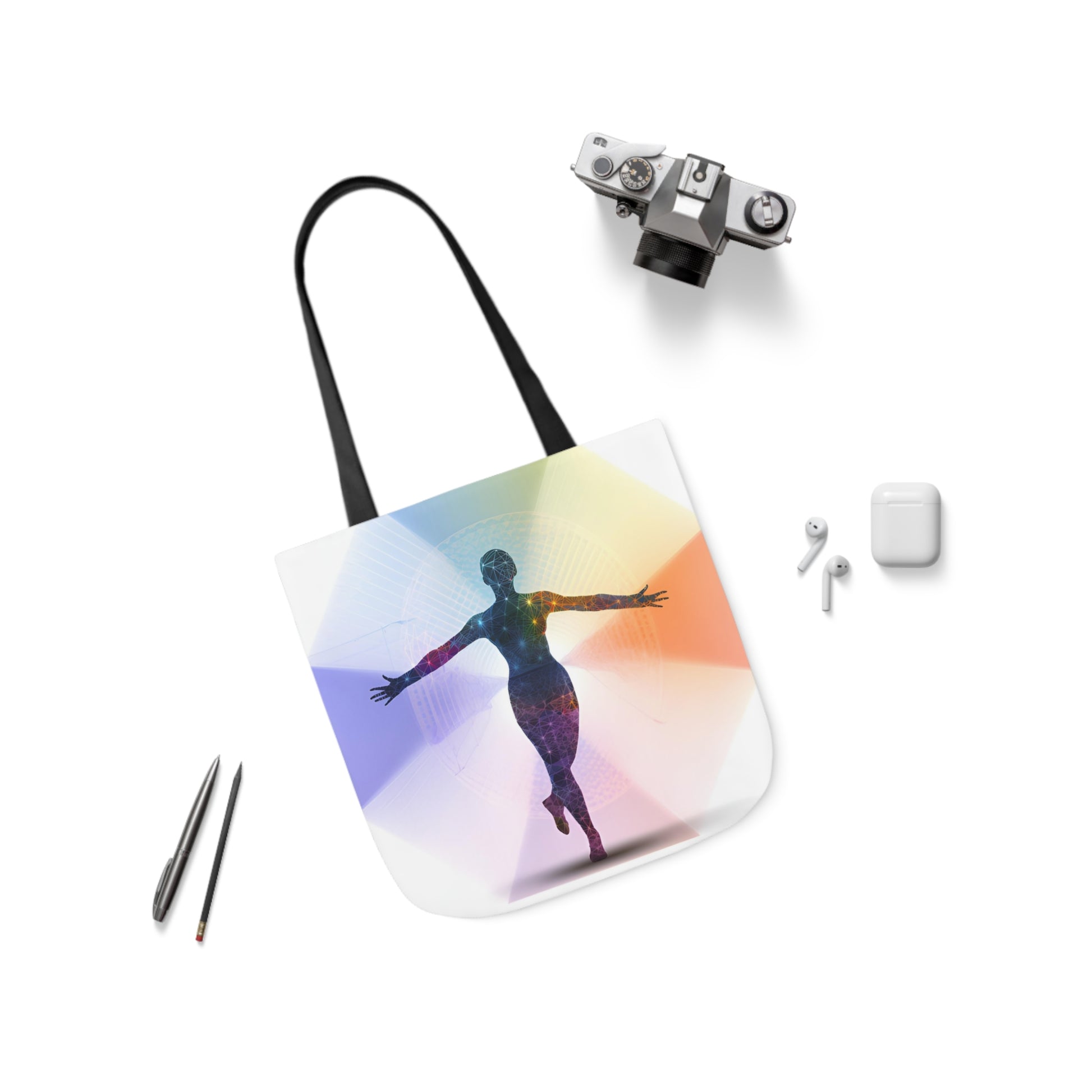 Mind-Body Connection: Customizable Polyester Canvas Tote Bag for Artistic Expression - B&N: Human Eco-Solutions