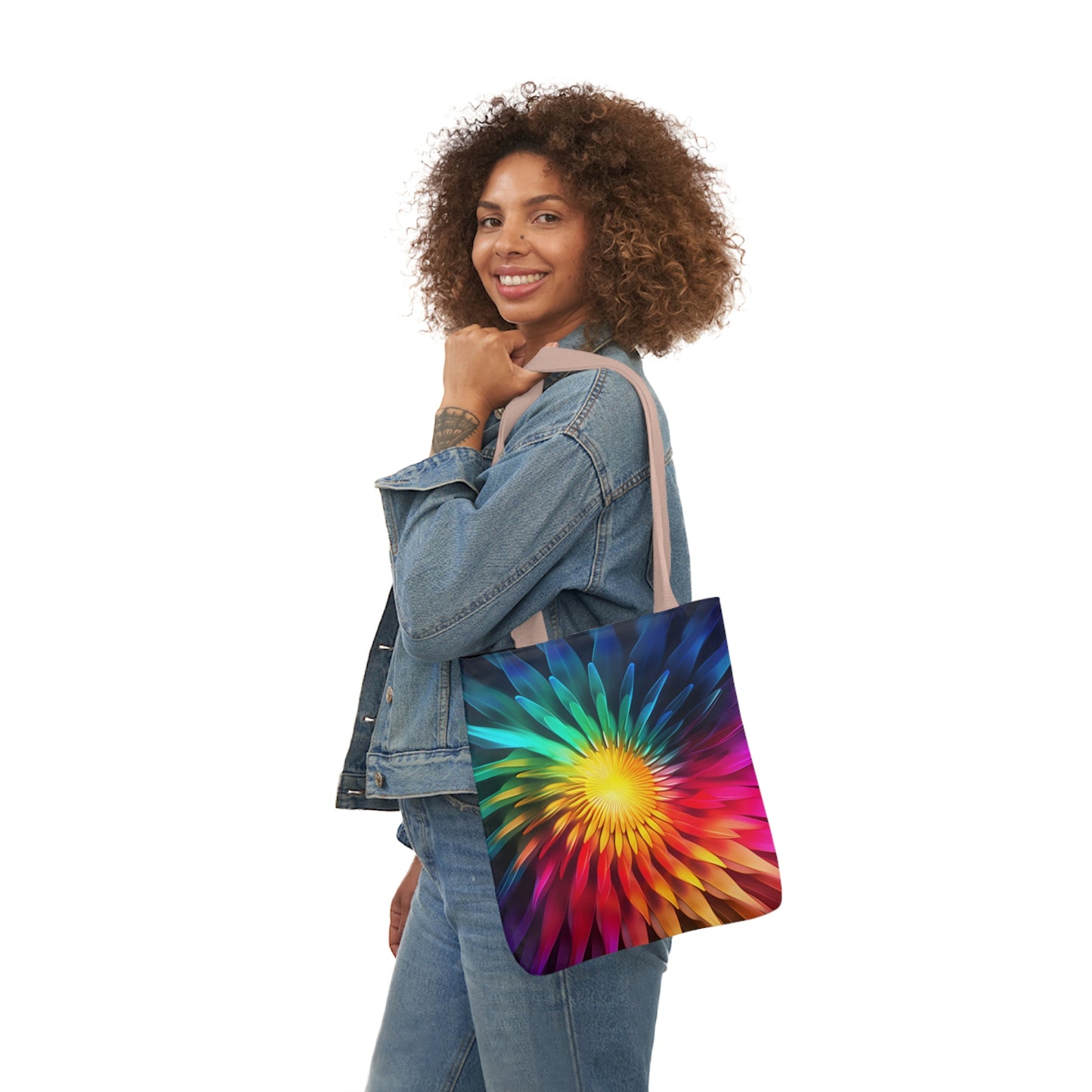 Chakra Connection: Customizable Polyester Canvas Tote Bag for Mindful Expression - B&N: Human Eco-Solutions