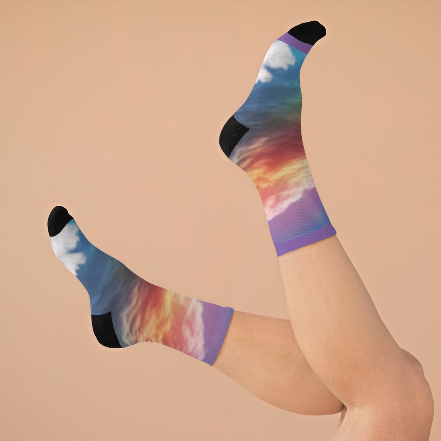 Manifestation Rainbow Recycled Poly Socks - Step into Vibrant Possibilities - B&N: Human Eco-Solutions