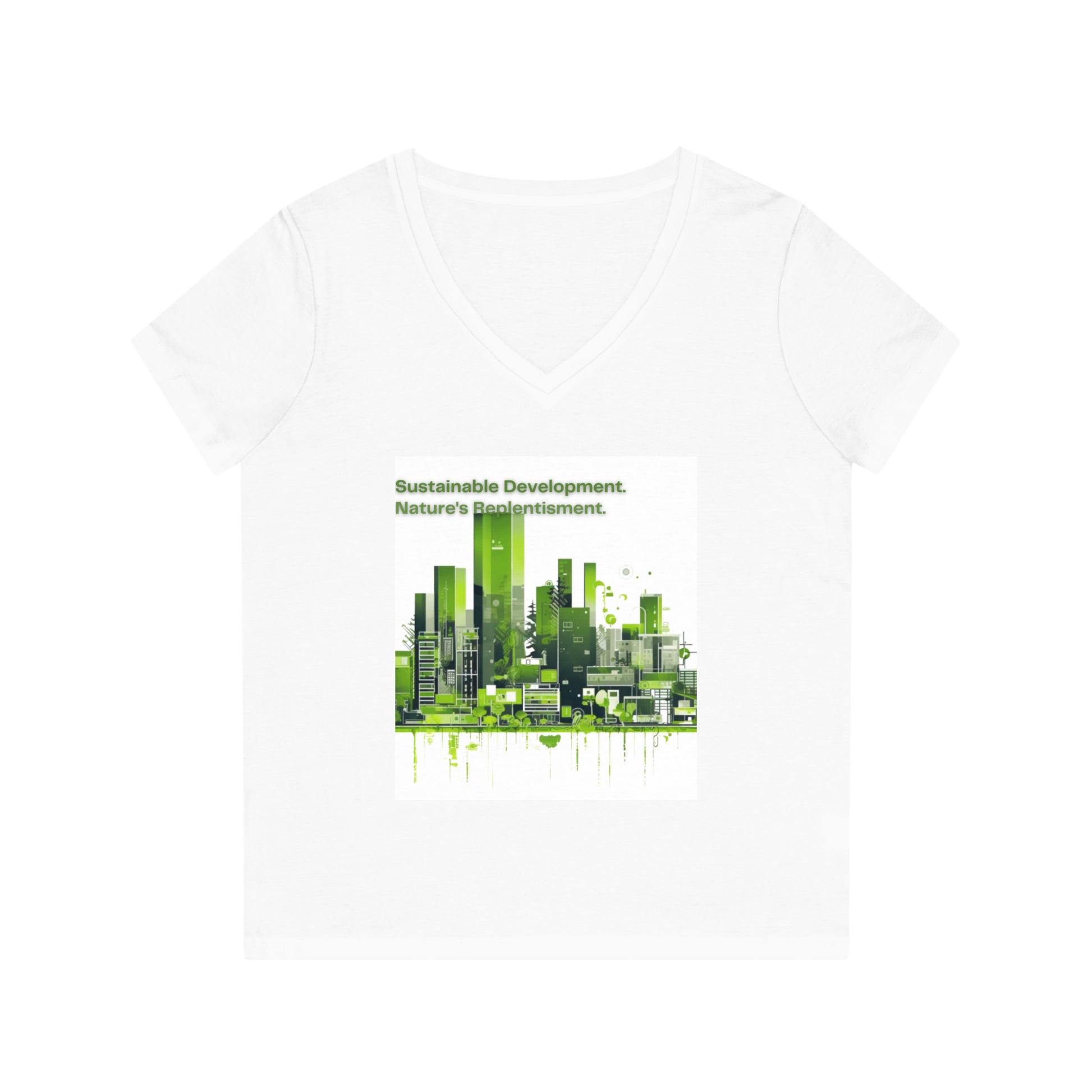 Green Cities Women's Evoker V-Neck T-Shirt - Embrace Sustainable Style - B&N: Human Eco-Solutions