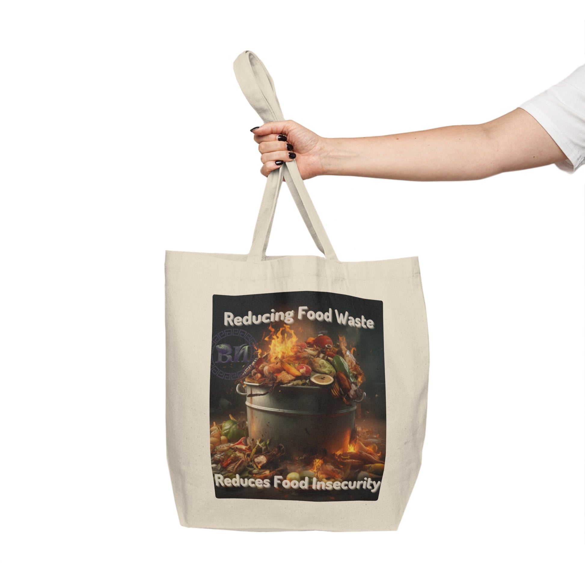 Conscious Shopper: Customizable Canvas Shopping Tote for Mindful Food Awareness - B&N: Human Eco-Solutions